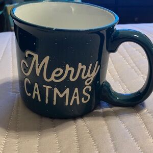 Eccolo Festive Catmas Teal Coffee Mug